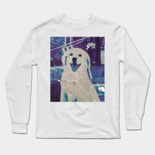 Black Labrador Dog Retro Long Sleeve T-Shirt